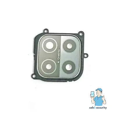 Camera Lens Glass with Frame for OPPO A15 White thumbnail